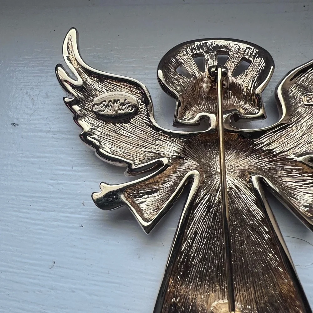 Bob Mackie Multicolor Mosaic Angel Brooch